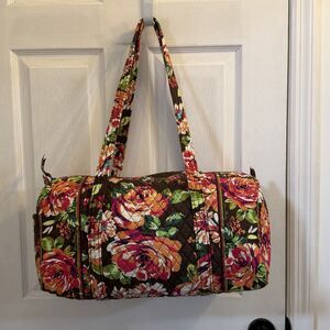 Vera Bradley English Rose Quilted Duffel Barrel Bag Retired Winter 2012